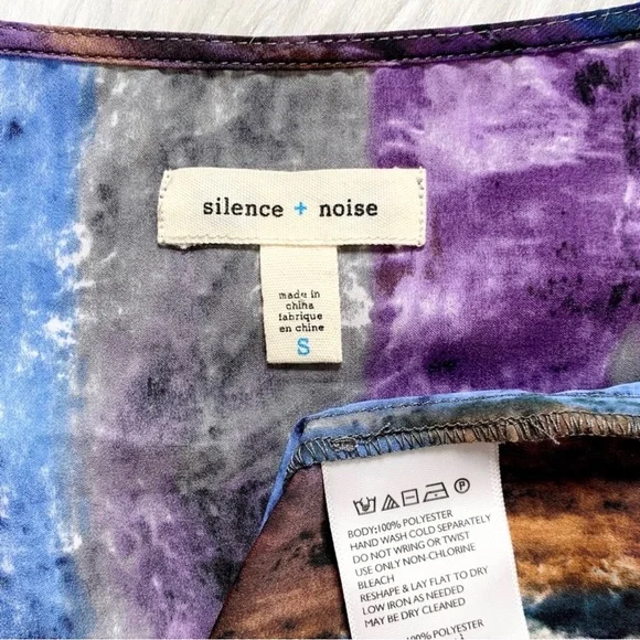 Urban Outfitters Colorful Blue Gray Purple Marbled Short Sleeve Mini Dress - Picture 10 of 11